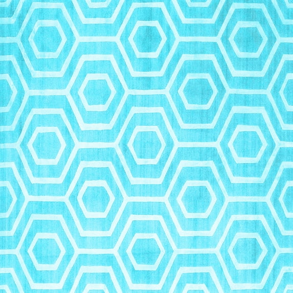 Ahgly Company Indoor Square Abstract Light Blue Contemporary Area Rugs, 6' Square