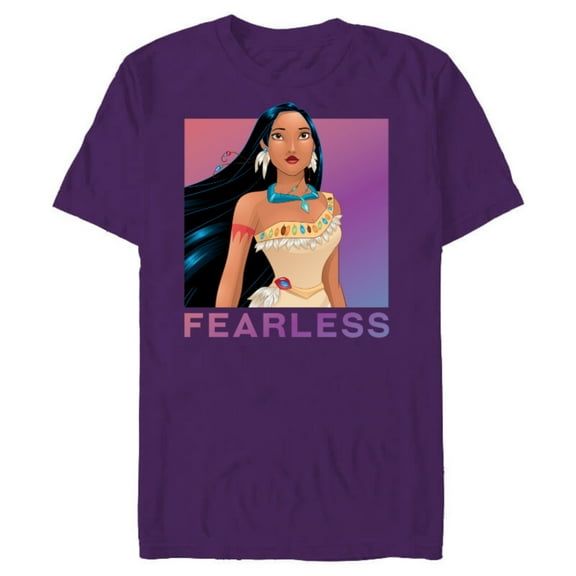 Disney Princess Pocahontas FEARLESS Purple Ombre T-Shirt- Short Sleeve Blended T-Shirt for Adults - Customized-Purple
