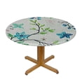 thumbnail image 3 of HAOXIT Pastoral Round Tablecloth - Linen Fabric Table Cloth - Washable Table Cover with Dust-Proof Wrinkle Resistant for Restaurant, Picnic, Bistro, Indoor and Outdoor Dining, Gardenia 31-35, 3 of 8