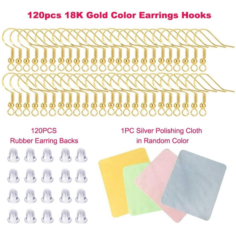 Hypoallergenic Earring Hooks 600 pcs Ear Wires Fish Hooks with Ball and  Coil