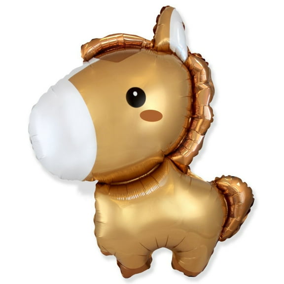 34 inch Baby Horse Gold Foil Mylar Balloon - Party Supplies Decorations