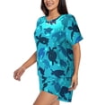 thumbnail image 2 of Bingfone World Turtle Day Print Pajamas Sets for Women Soft Short-Sleeved Pjs with Lounge Shorts Two Piece Sleepwear, 2 of 8