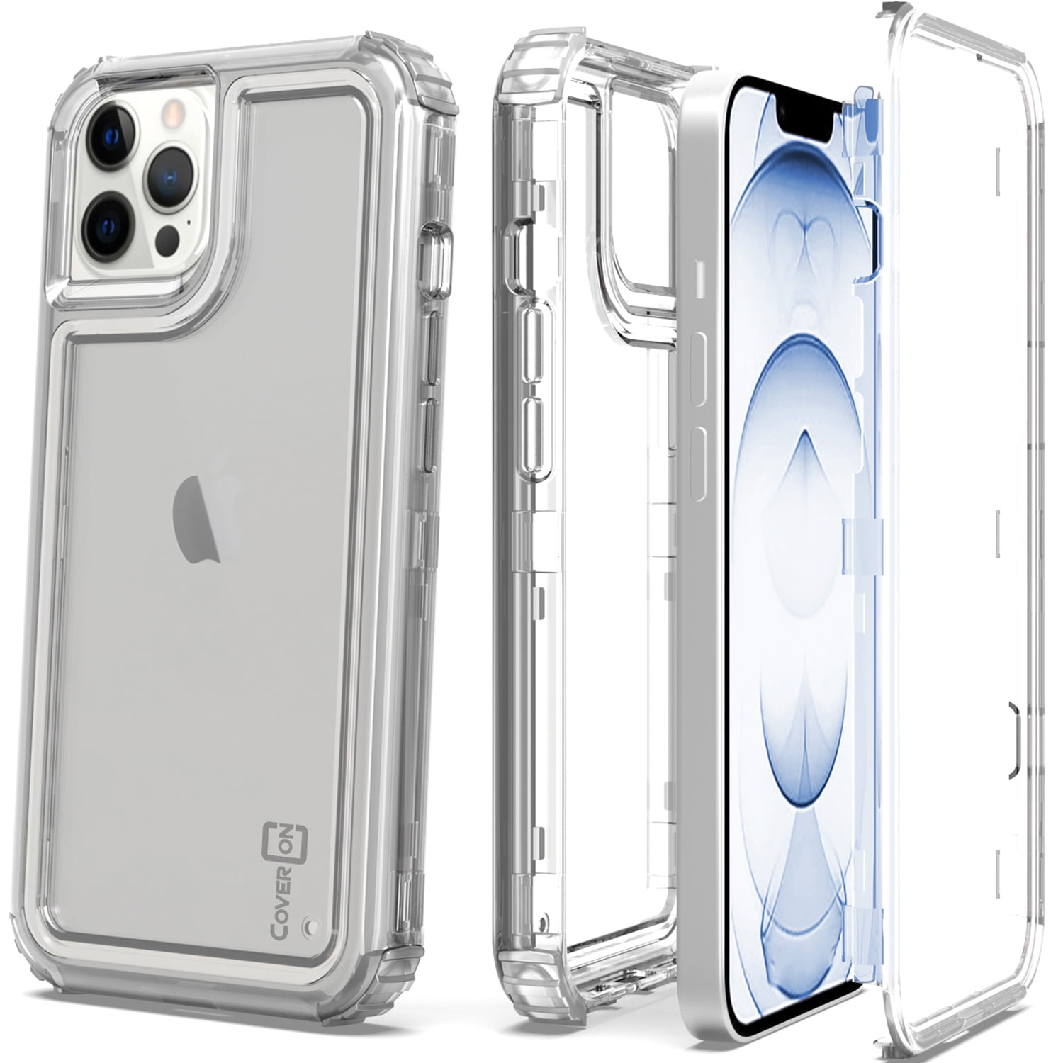 Coveron For Apple Iphone 13 Pro Max Case Military Grade Heavy Duty Full Body 3 Layer Shockproof Phone Cover Clear Walmart Com