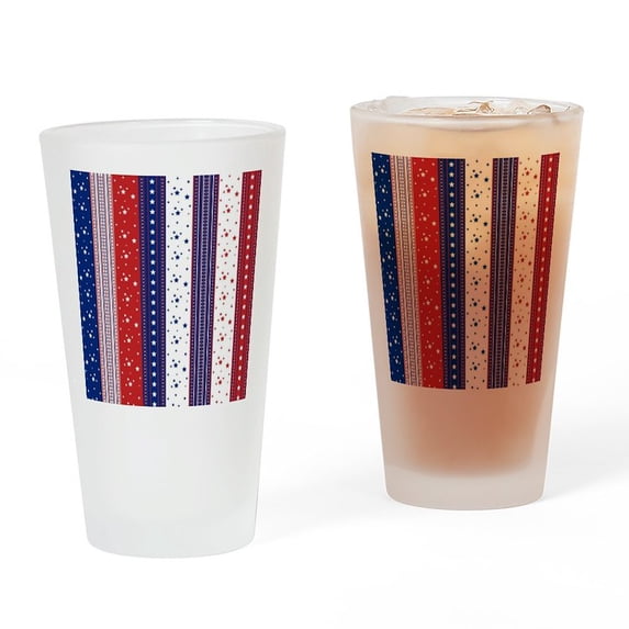 CafePress - Patriotic Strs & Stripes Abstract A - Pint Glass, Drinking Glass, 16 oz. CafePress
