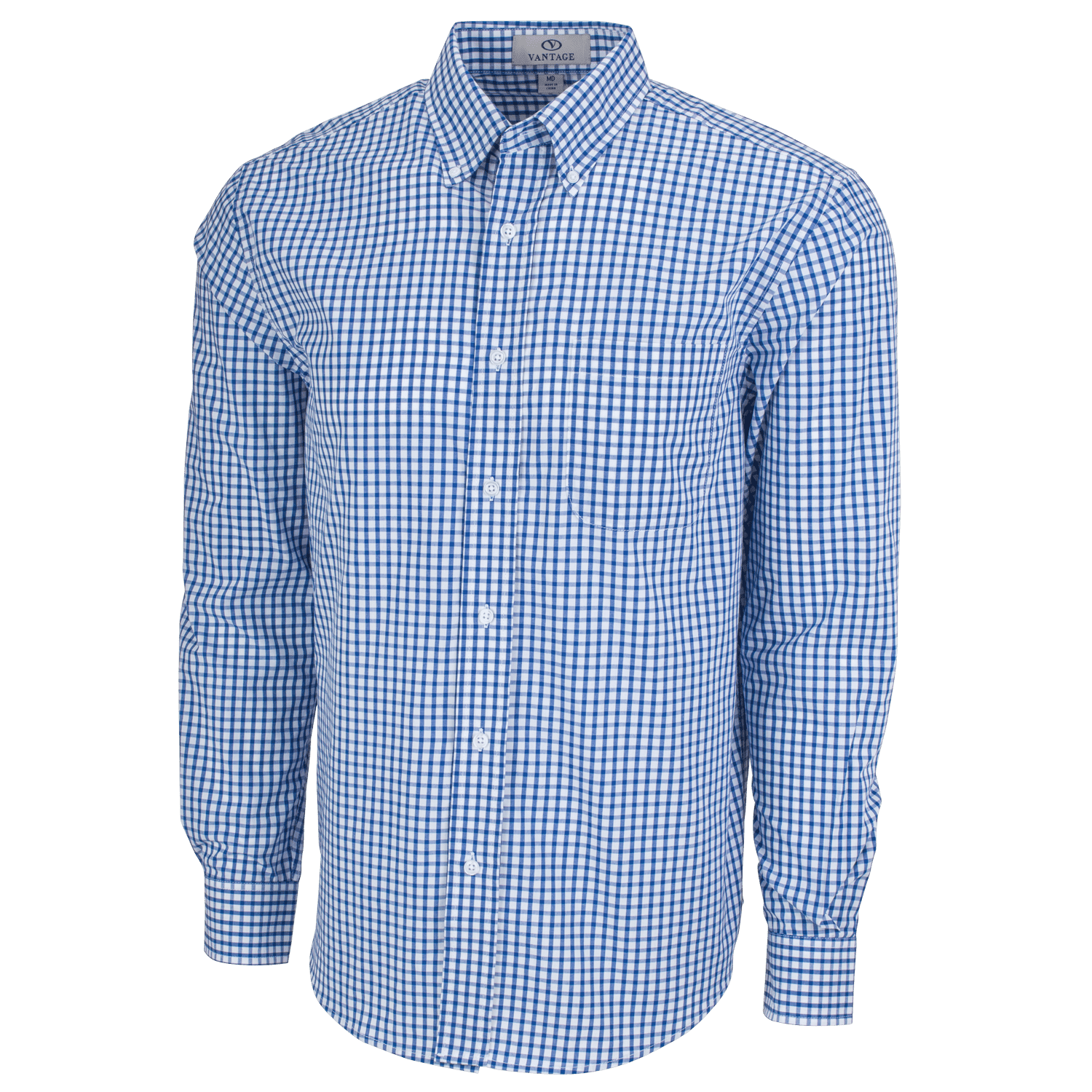Easy-Care Gingham Check Shirt - Walmart.com