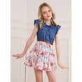 thumbnail image 5 of CHICTRY Little Girls Denim A-line Dress Holiday Casual Floral Prints School Dresses Pink 6, 5 of 7