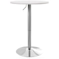 thumbnail image 1 of Adjustable White Bar Table for 2 - Swivel Round Kitchen Table, 27.2" - 35.8" Height, MDF & Steel Bistro Table for Home Bar, Dining & Entryway Spaces, 1 of 7