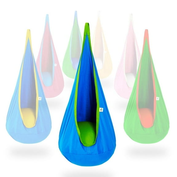 OUTREE Cotton Kids Pod Swing Seat Blue