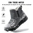 thumbnail image 3 of Qaltryn Ankle Snow Boots for Women Men Faux Fur Lined Side Zipper Non‑Slip Water‑Resistant Lightweight Short Winter Boots for Outdoor Snow Daily Wear, 3 of 9