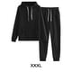 thumbnail image 5 of Sonducket El chándal con capucha de los deportes del poliéster para las mujeres cómodas y elegantes suda las sudaderas con capucha del conjuntos de ropa negro+XXXL, 5 of 6