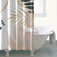 thumbnail image 4 of Blue Boho Abstract and Plant Pattern Shower Curtain 72"x84" ,Bathroom Decorative Shower Curtains Set with 12 Hooks,Modern Waterproof Washable Shower Curtain, 4 of 6