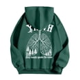 thumbnail image 4 of MHFRRA Sudadera con Capucha de Temática Cómoda para Un Jersey Informal, Ropa de Calle Suave, Ajuste Relajado, Suéter de Cuello Redondo con Diseño de Capucha Verde oscuro, 4 of 5