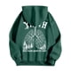 thumbnail image 4 of MHFRRA Sudadera con Capucha de Temática Cómoda para Un Jersey Informal, Ropa de Calle Suave, Ajuste Relajado, Suéter de Cuello Redondo con Diseño de Capucha Verde oscuro, 4 of 5