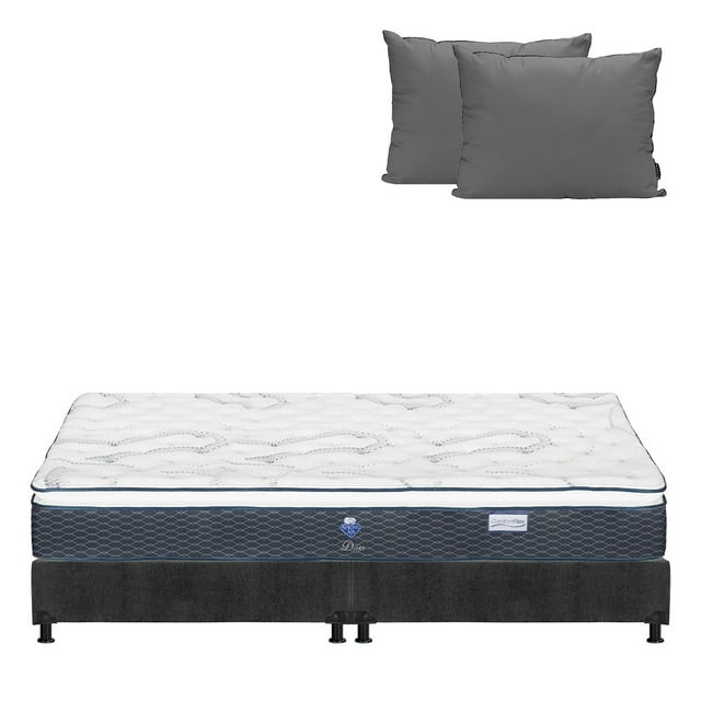 Colchón Queen Size Dover Spring Air + Box + Almohadas 2Pack