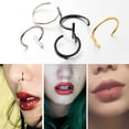 thumbnail image 3 of Lip Ring Titanium Steel Circular Clip Pierced Body Round Lip Ring Titanium Steel Hoops Cuff Labret Piercing Unisex Body Jewelry Fashion Silver 1.0*8mm, 3 of 9