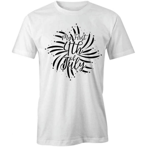 My First 4th of July T-Shirt | Patriotic American White Tee Gift