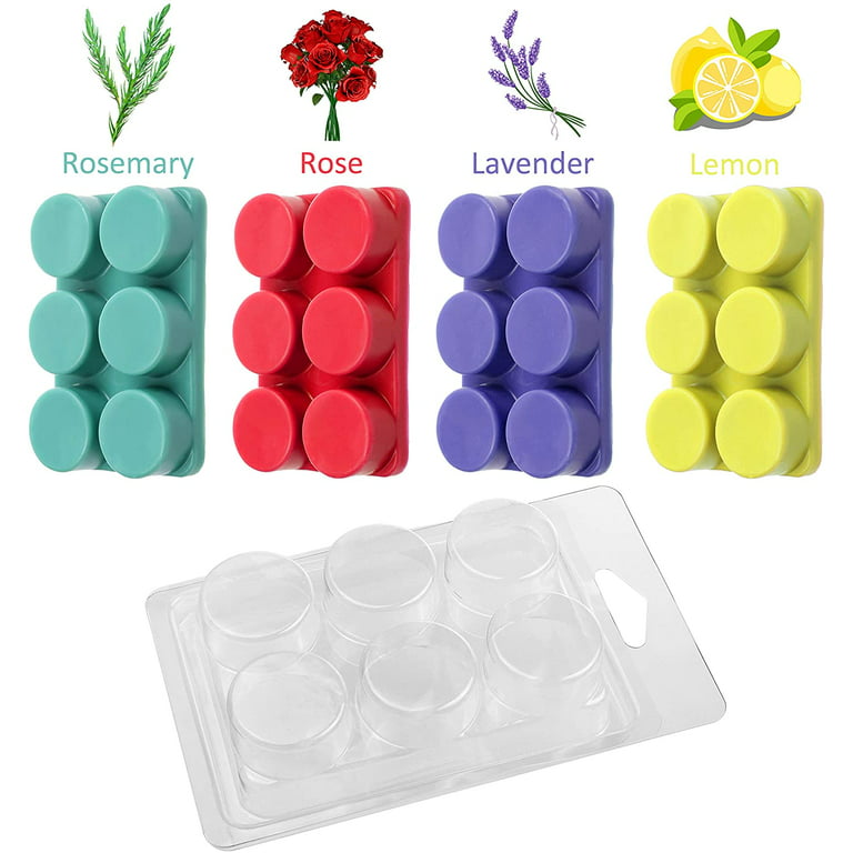 MILIVIXAY Wax Melt containers-6 cavity clear Empty Plastic Wax