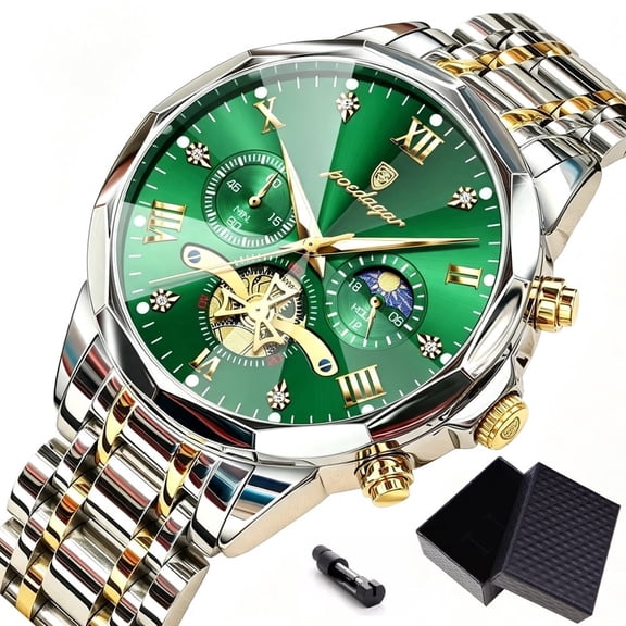POEDAGAR Men Watch Waterproof Luminous Chronograph Man Wristwatch Stainless Steel Quartz Men's Watches