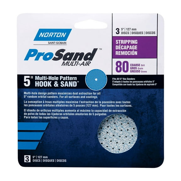 Norton 3308178 Sanding Disc, 5 in, 80 Grit