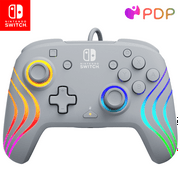 PDP Afterglow Wave Wired Controller: Grey For Nintendo Switch, Nintendo Switch - OLED Model