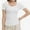White, variant on Women's Casual Short Sleeve Scoop Neck Summer Tops Ribbed Knit Slim Fit Tee Shirts