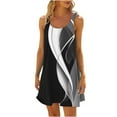thumbnail image 4 of gakvbuo Summer Beach Cover Up Dresses For Women Casual Crew Neck T Shirt Dress Sleeveless Sundress Tank Mini Dress, 4 of 6