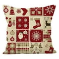 thumbnail image 2 of IROINID Housses de Coussin de Noël, Housses de Coussin de Noël Rouges 18x18, Chaussettes d'Arbre de Noël Imprimées Housse de Coussin Décoration de Canapé de Vacances de Noël Housse de Coussin de Salon Bordure de Coussin de Taille, 2 of 8