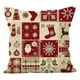thumbnail image 2 of Wmhnj Funda de almohada con estampado de medias de rbol de Navidad, 45 x 45 cm, lino, funda de cojn para sof, borde decorativo, almohada de cintura, 2 of 9