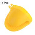 thumbnail image 3 of 4pack Thickened Mini Oven Gloves Heat Resistant Silicone Oven Mitts Finger Pot Holder Yellow, 3 of 6