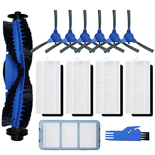 Replacement Parts for eufy robovac 11S,12,15T,15C,25C,30,30C,35C Slim Carpet Robotic Vacuum Cleaner Hepa Filter Pre-filter Roller Brush Spin Side Brushes Attachment (with Pre-Filter)