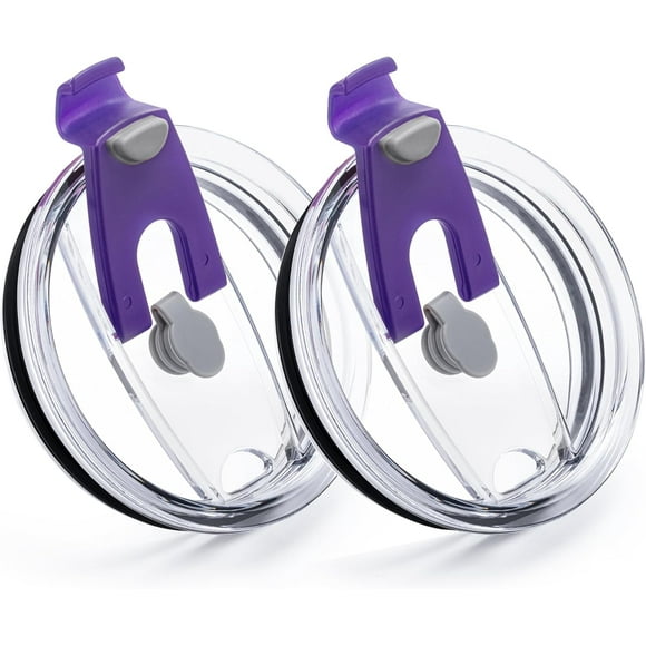 shiyou-30 oz Tumbler Lids,Replacement Lids for 30 oz Yeti Tumbler, Ozark Trail and More,2 Pack Spill Proof Lids,Cover for 30 OunceTumbler,Cup (Dark Purple)