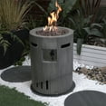 thumbnail image 3 of 32000 BTU, CSA certified 20 inch diameter round outdoor gas fire pit, containing 2.5 kg lava stone and rain cover, magnesia cultured stone surface finish, more suitable for outdoor gardens, 3 of 13