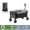 thumbnail image 5 of TIMBER RIDGE Collapsible Wagon Cart with Brakes, 200L Large Capacity Compact Portable Easy to Carry Folding Wagon, Utility Grocery Cart for Camping, Gardening, Shopping, 5 of 8