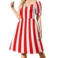 thumbnail image 1 of Vestido de rayas verticales rojas y blancas Vestidos casuales Vestido largo de mujer Cóctel de vestidos, 1 of 7
