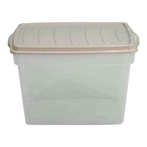 Caja Organizadora Polycar Multiusos Transparente Tapa Gris 60 Litros