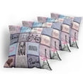 thumbnail image 5 of Ambesonne Paris Throw Pillow Cover 4 Pack, Eiffel Tower Love Letter, 18", Multicolor, 5 of 7