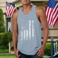 thumbnail image 2 of HCNTES Mens American Flag Tank Tops 4th of July Shirt for Mens USA Flag Clothes 1776 Sleeveless Shirts Patriotic Tee Tops(Light Blue,L), 2 of 6
