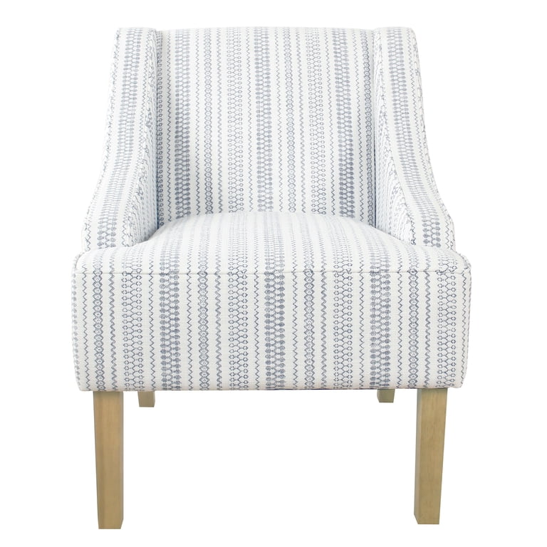HomePop Classic Swoop Arm Accent Chair, Blue Striped photo 1