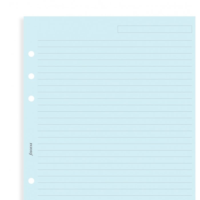 Filofax - Paper Refills - Ruled Notepaper - Personal - Blue
