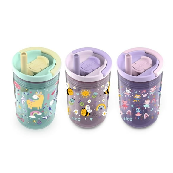 Vaso Ello Kids Bop Tritan de 350 ml con pajita, paquete de 3