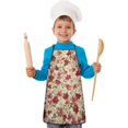 thumbnail image 2 of Multicolor Christmas Floral Pattern Kids Aprons for Girls and Boys,Adjustable Neck Strap Toddler Aprons for Kids Cooking Baking, 2 of 7