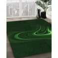 thumbnail image 3 of Ahgly Tapis d'Intérieur Lavable en Machine Carré Vert Émeraude Profond Transitionnel, 7 Pieds Carré, 3 of 7