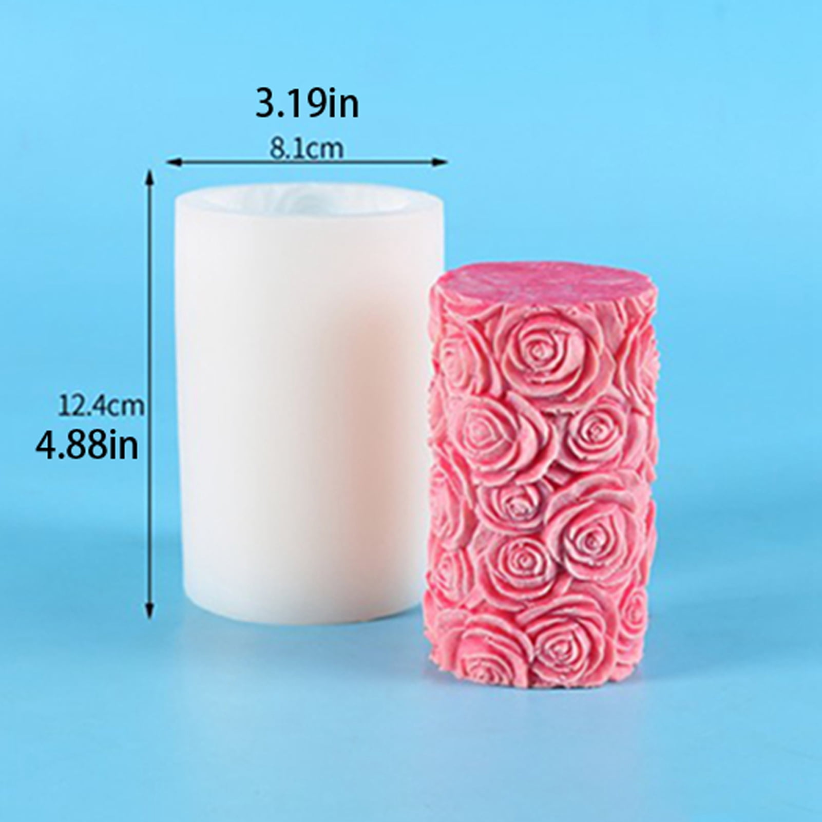 Embossed Butterfly Frangipani Cylinder Candle Molds Pillar Candle Mold  Epoxy Resin Casting Silicone Mould for Making Candle Soap Plaster Clay Mold  (Butterfly)