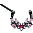 thumbnail image 2 of Body Candy Womens 16G Black PVD Steel Septum Jewelry Pink Fancy Flower Daith Tragus Cartilage Clicker 5/16", 2 of 3