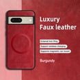thumbnail image 3 of ELEHOLD PU Leather Case For Google Pixel 8A Slim Magnetic Shockproof Cover, [MagSafe Compatible], [Lens&Screen Protection], Drop protection Case - Winered, 3 of 11