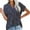 Navy, variant on Fesfesfes Yoga Top Women Short Sleeve Printed Folding Cuff V-Neck Boho Blouse Basic Tee Tunic Tops Undershirt for Women 2XL(US:12)
