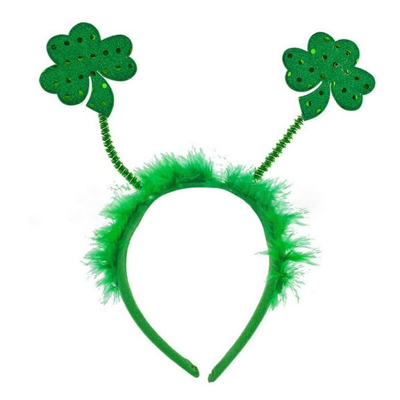 ZQUUVOU Women's Carnival Green Headband St Patricks Day Festive Holiday Hair Accessory Shamrock Theme Celebration Green
