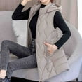 thumbnail image 6 of Wancir Women's Long Puffer Vest Cotton Sleeveless Puffy Jacket with Removable Hood, 6 of 7