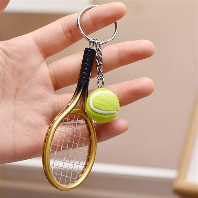 PRETXORVE Porte-Clés Mini Raquette de Tennis Simulée Porte-Clés Mini Raquette de Tennis Sports
