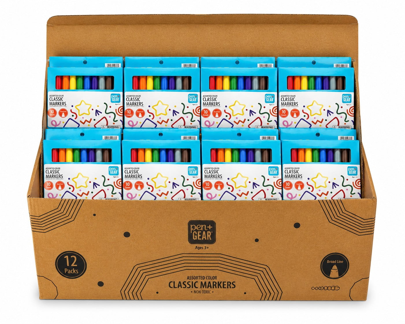 Cra-Z-Art Washable Markers, Broad Bullet Tip, Assorted Colors, 64